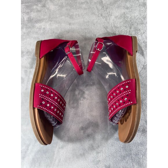 Andiamo Women's shoes 8M red strap sandels with rhinestones - Picture 16 of 16